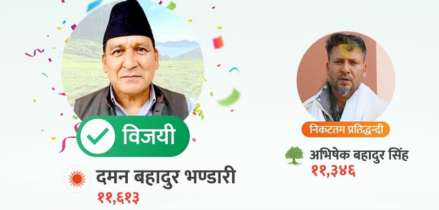 बझाङ प्रदेशसभा-१ मा एमाले उम्मेदवार दमनबहादुर भण्डारी विजयी